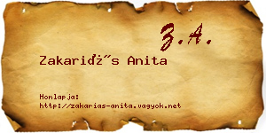 Zakariás Anita névjegykártya